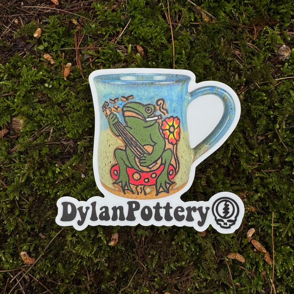 Frog Banjo Mug Sticker
